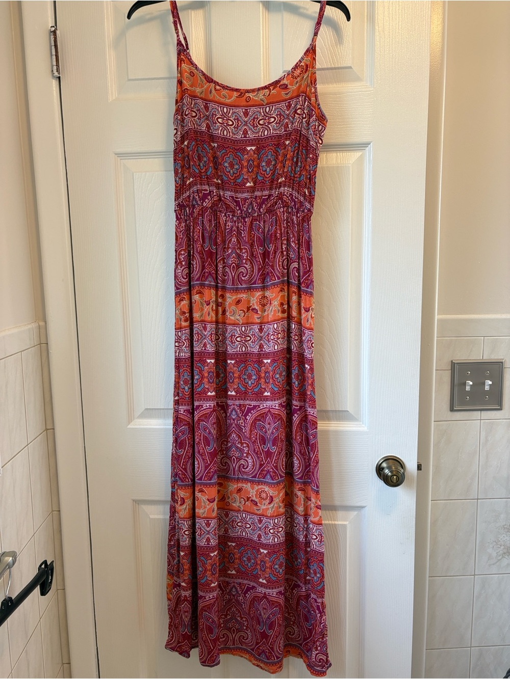 Forever 21 Pink and Orange Paisley Maxi Dress